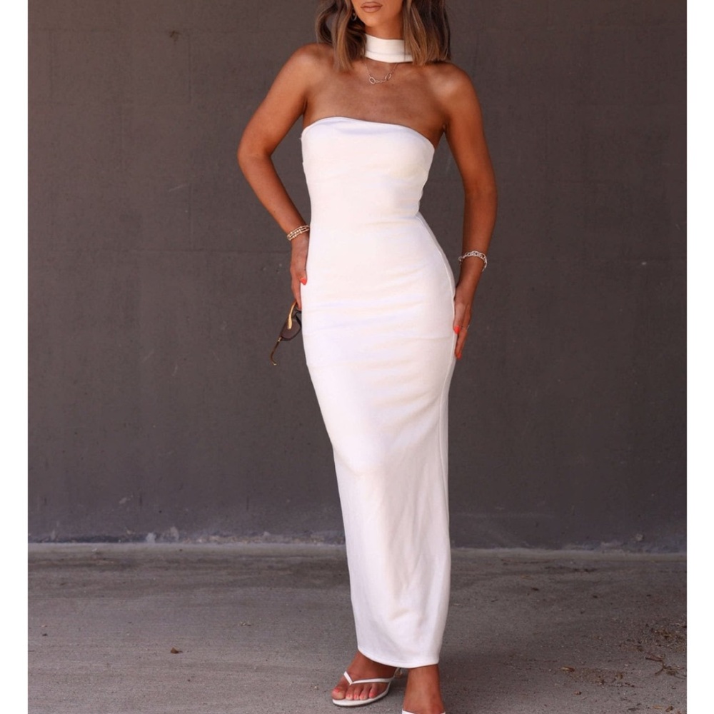 White choker/halter Dress